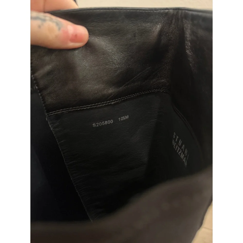 Stuart Weitzman 5050‎ Black Leather Over-The-Knee Boots Women's US Size 10.5B